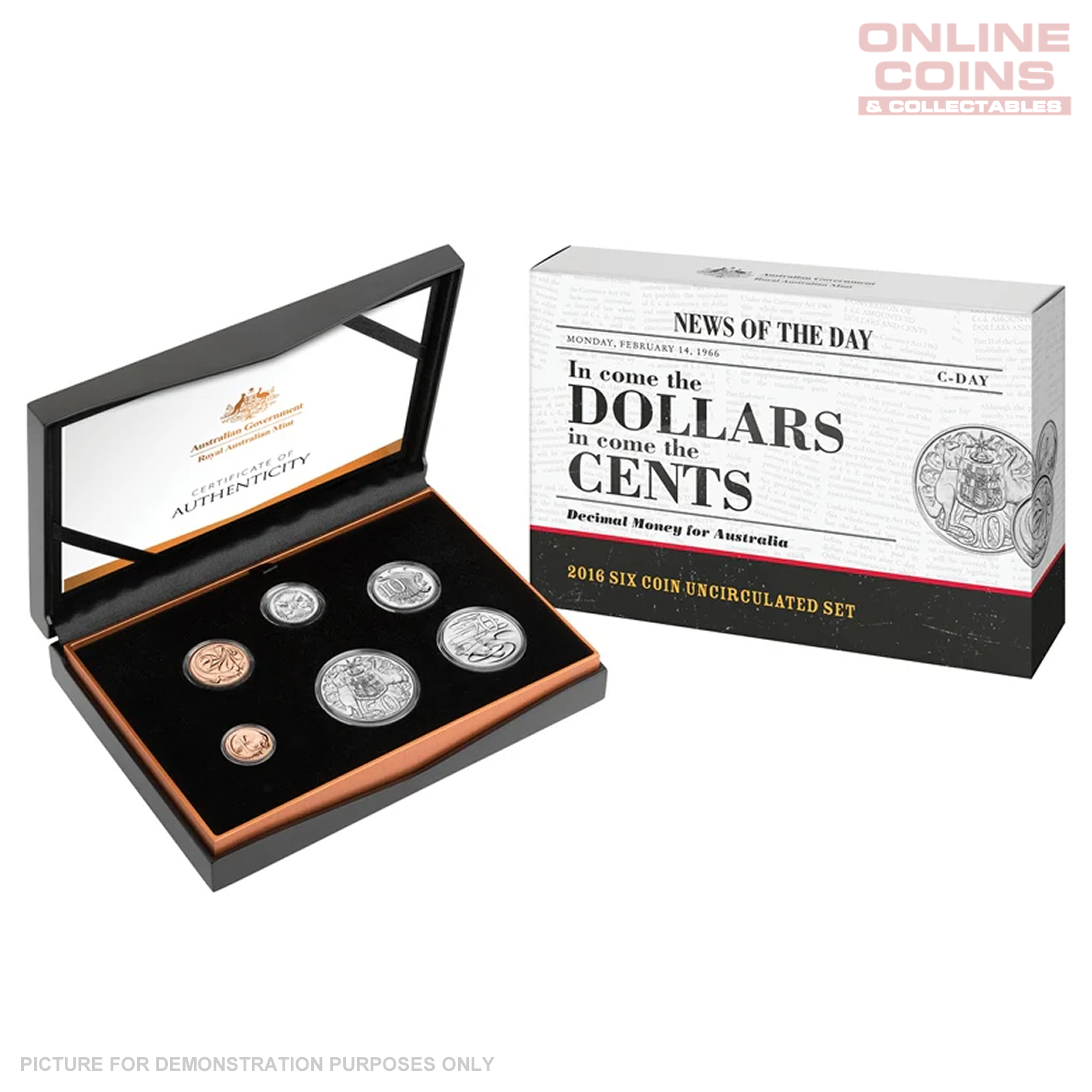 2016 Uncirculated 6 coin set - 'In come the dollars, in come the cents: Decimal Money for Australia'